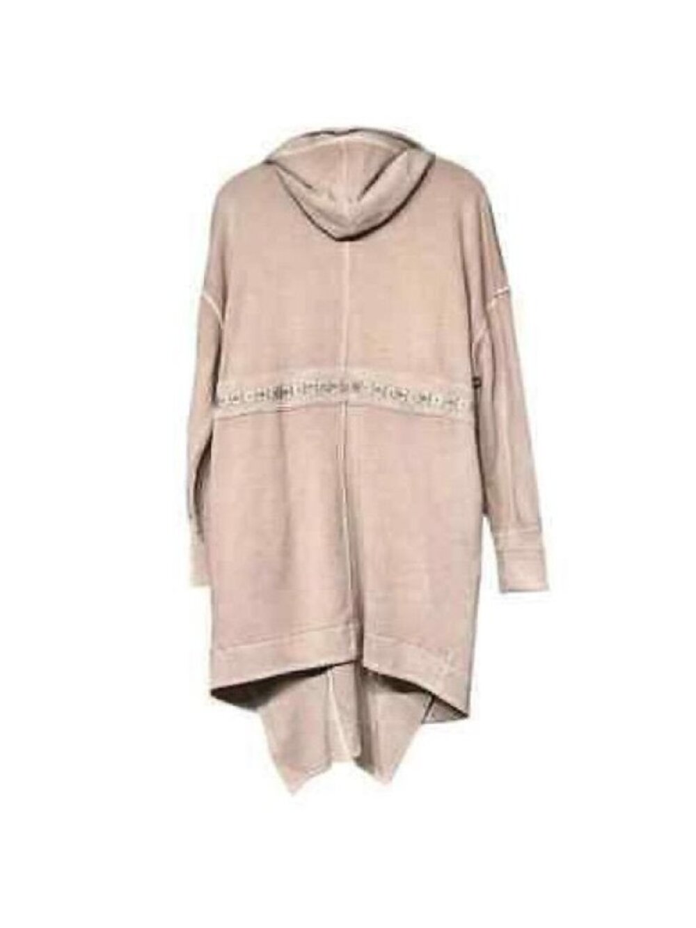 Free People Pink Relaxed Hooded Cardigan Jacket| Boho Coquette Coastal Grandma S - Picture 10 of 11